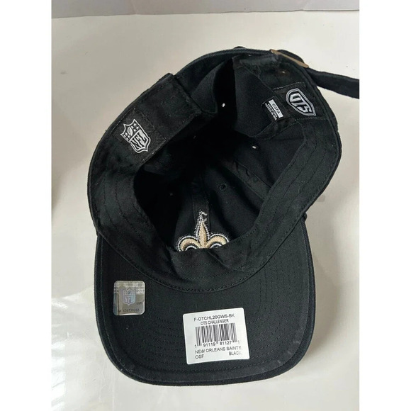 New Orleans Saints Black with embroidered gold logo hat cap - Picture 5 of 6